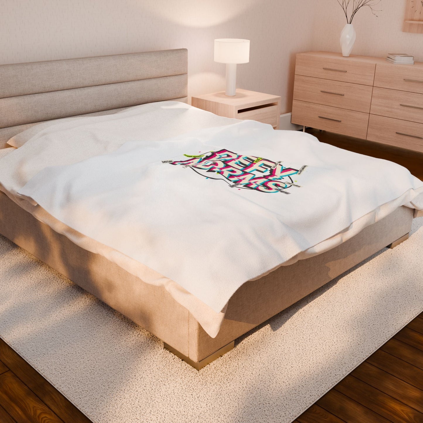 Defy Norms Velveteen Plush Blanket | anti-aesthetic, glitch font