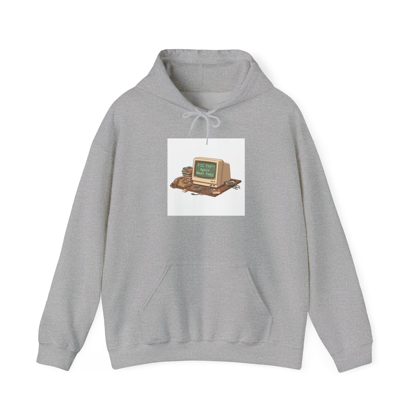 “Resolution Failed” Retro Computer Hoodie | resolution joke shirt, January burnout meme