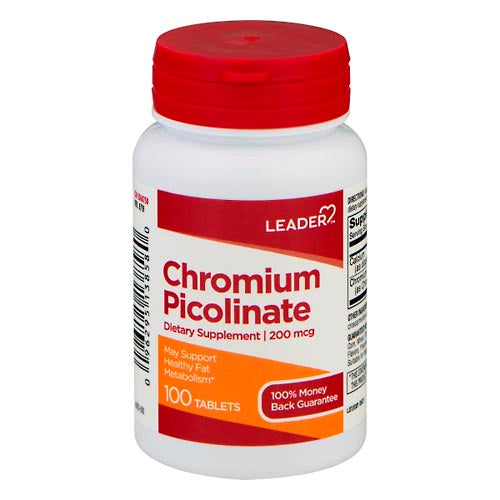 Leader Chromium Picolinate, 200 Mcg, Tablets 100Ct