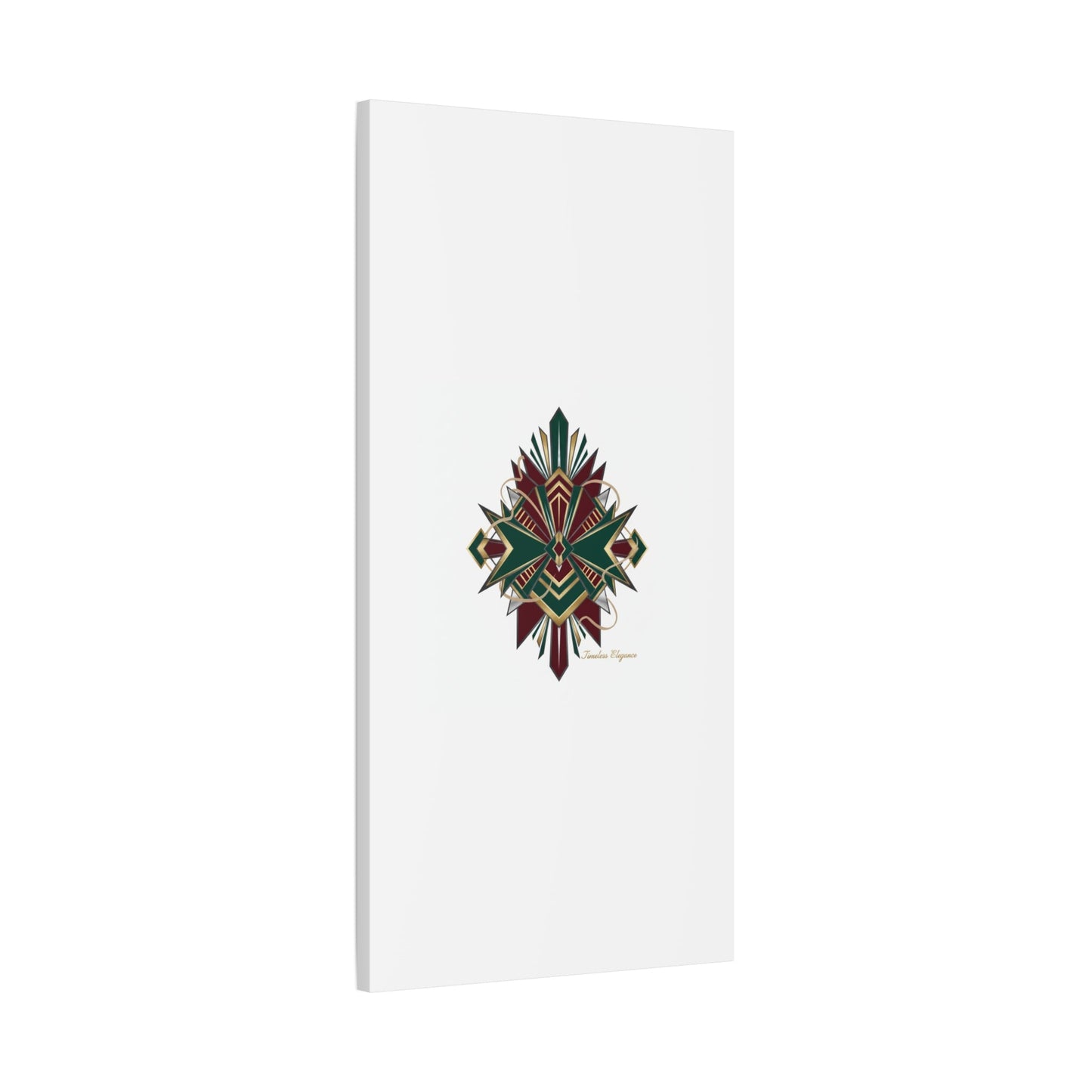 Art Deco geometric brass print Canvas | Neo-Deco chrome & gold fan motif