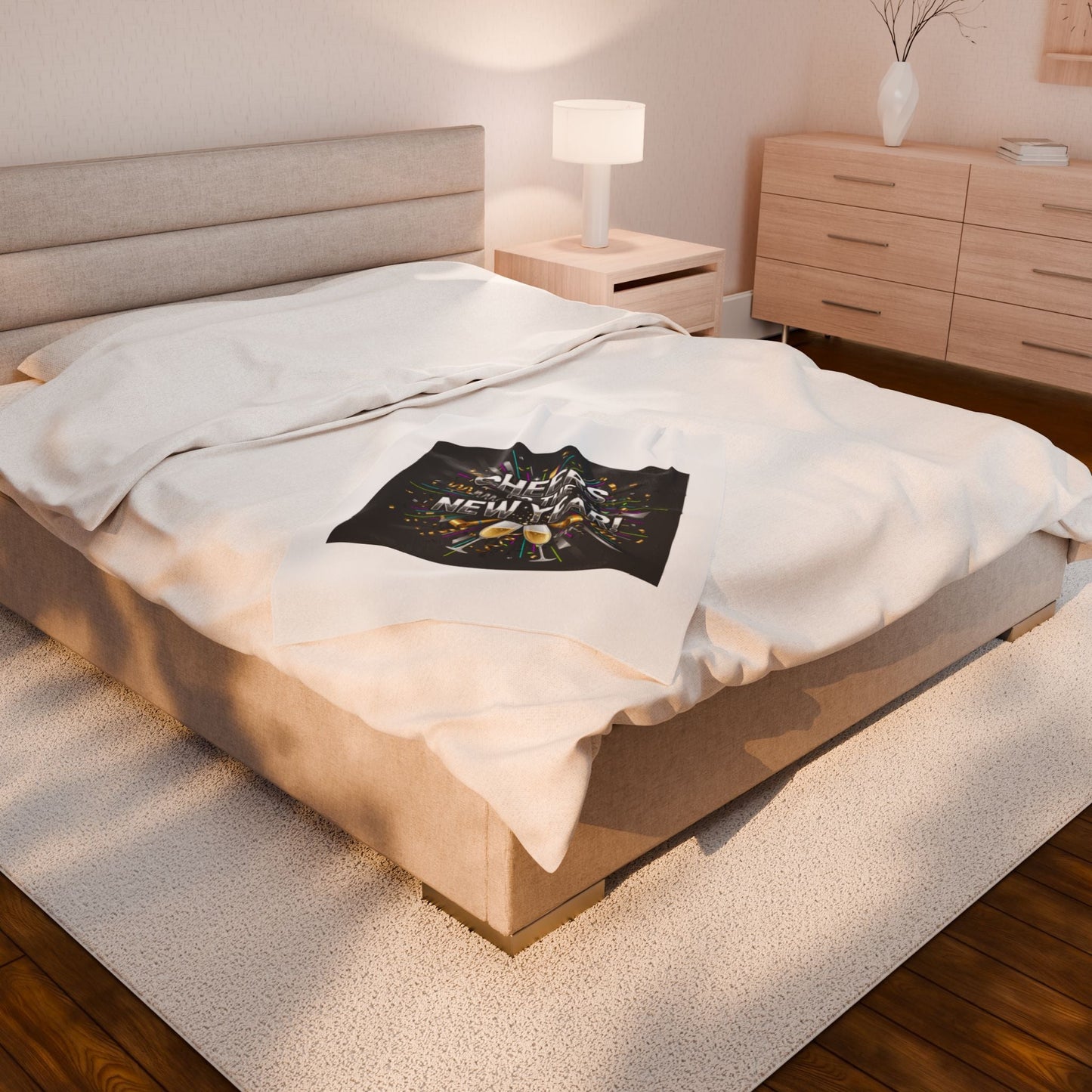 Cheers to the New Year! Plush Blanket | NYE countdown, champagne sparkle