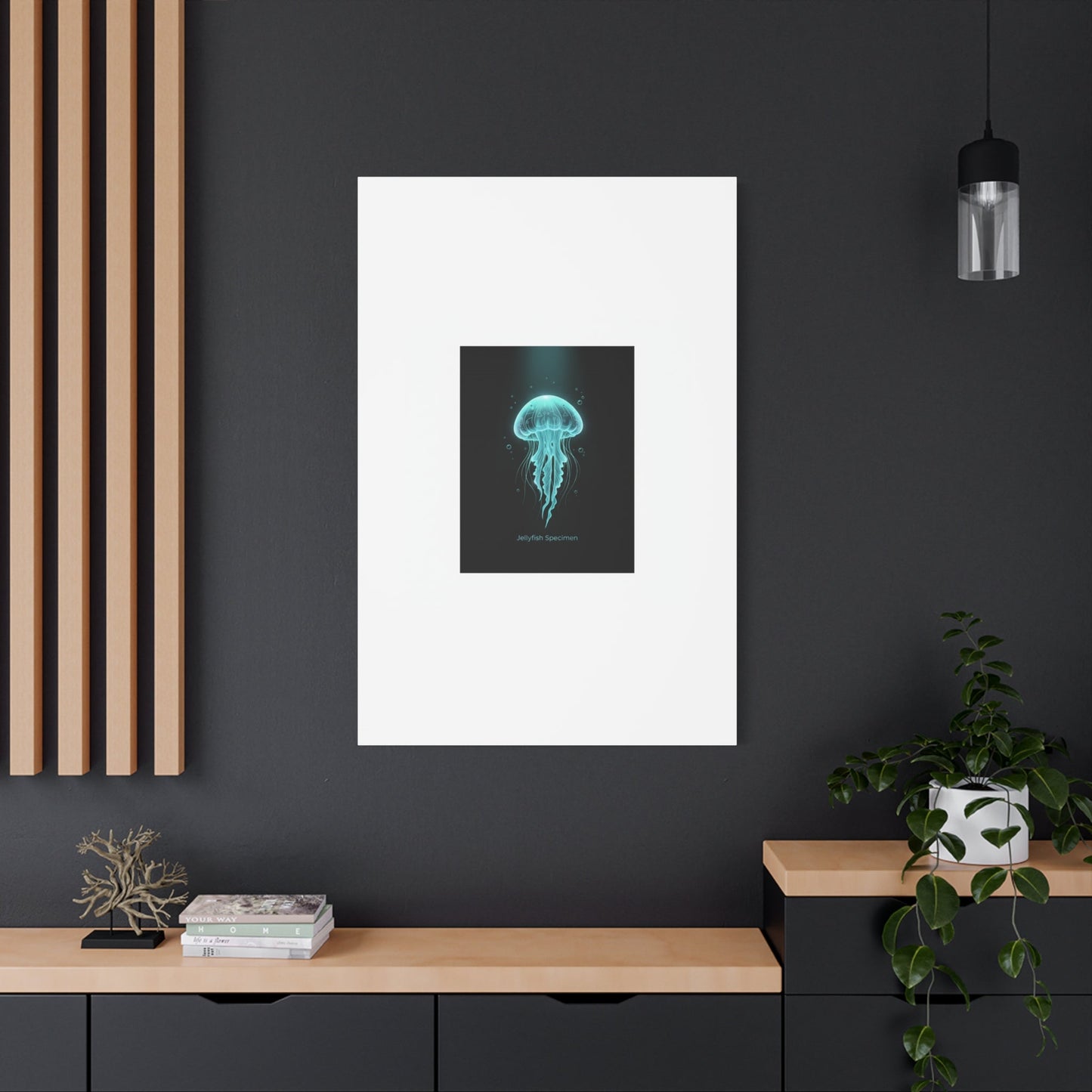 Bioluminescent Jellyfish Art Canvas | Deep Sea Aesthetic, Neon Glow