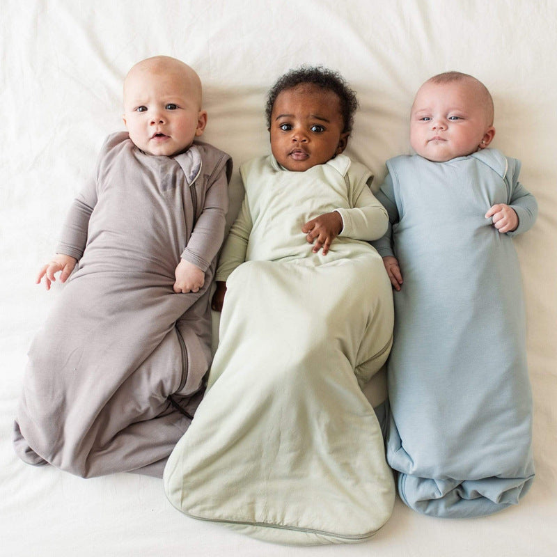 Baby sleeping bag spring summer autumn bamboo fiber all season universal children's anti kick sleeveless baby sleeping bag