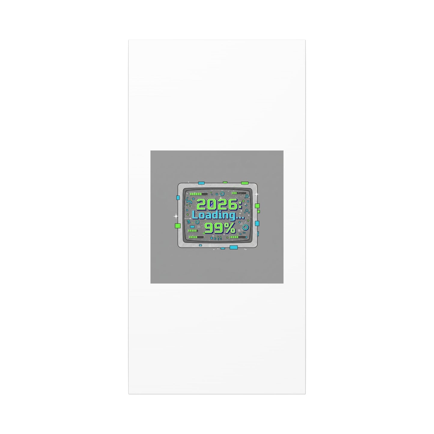 2026 Loading 99% Canvas | NYE countdown, retro system interface