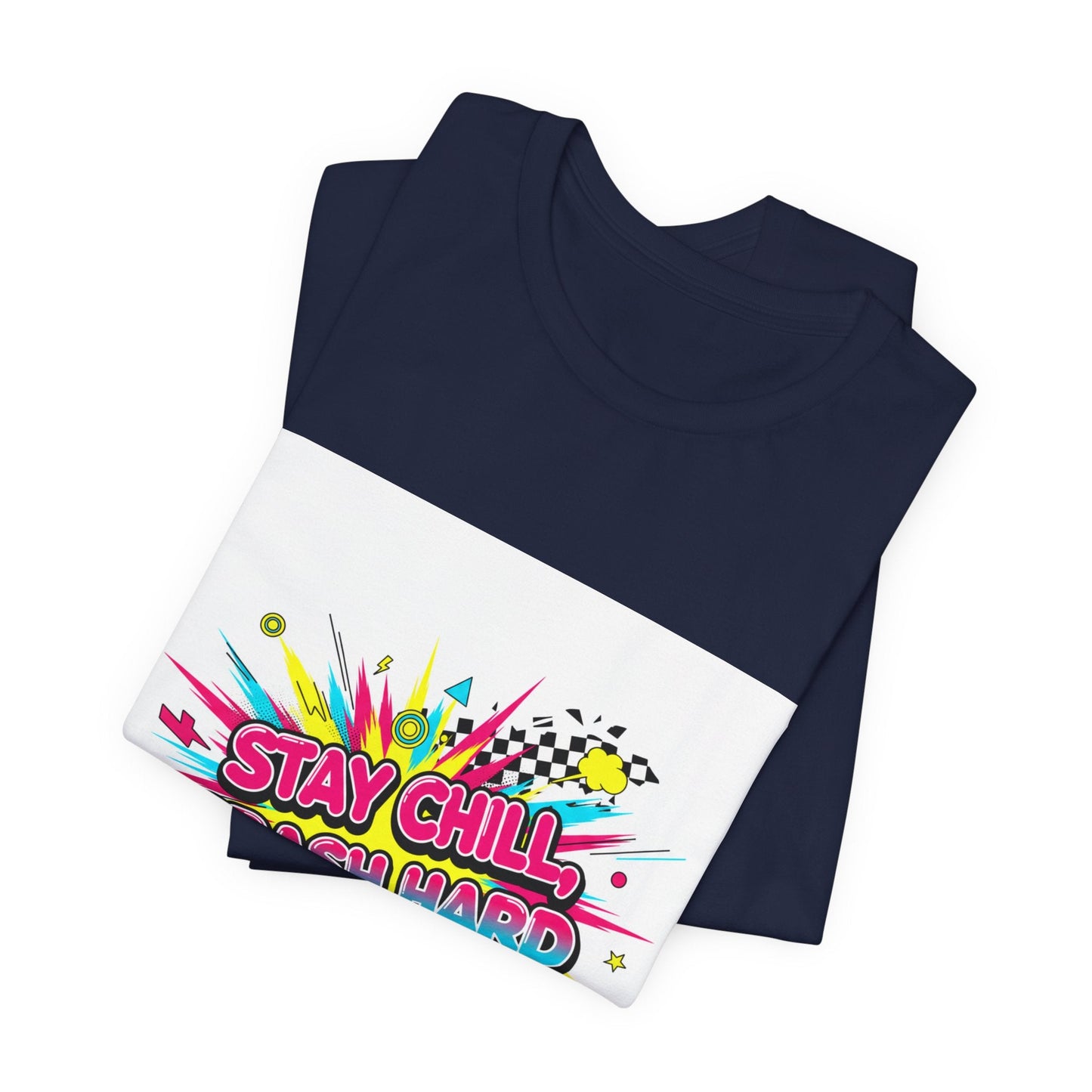 Stay Chill Crash Hard Tee | meltdown shirt, neon skate graffiti
