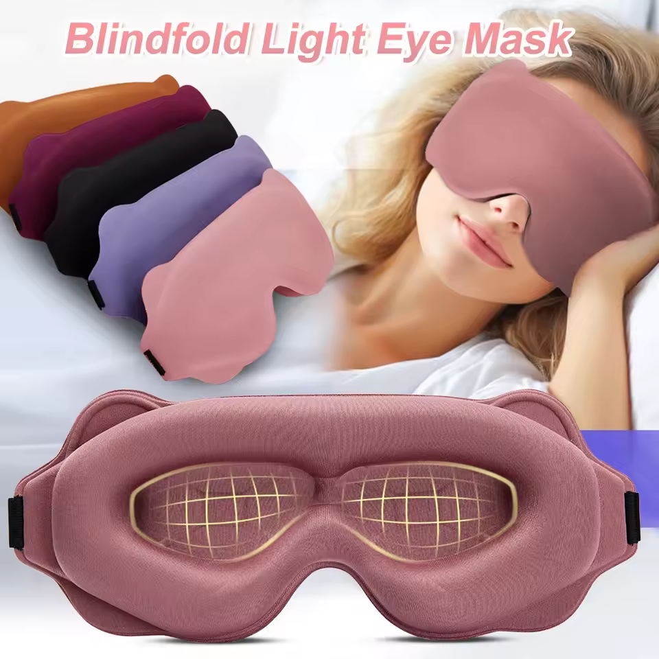 3D stereoscopic blackout sleep goggles for men and women breathable and leak proof deep concave super protective goggles