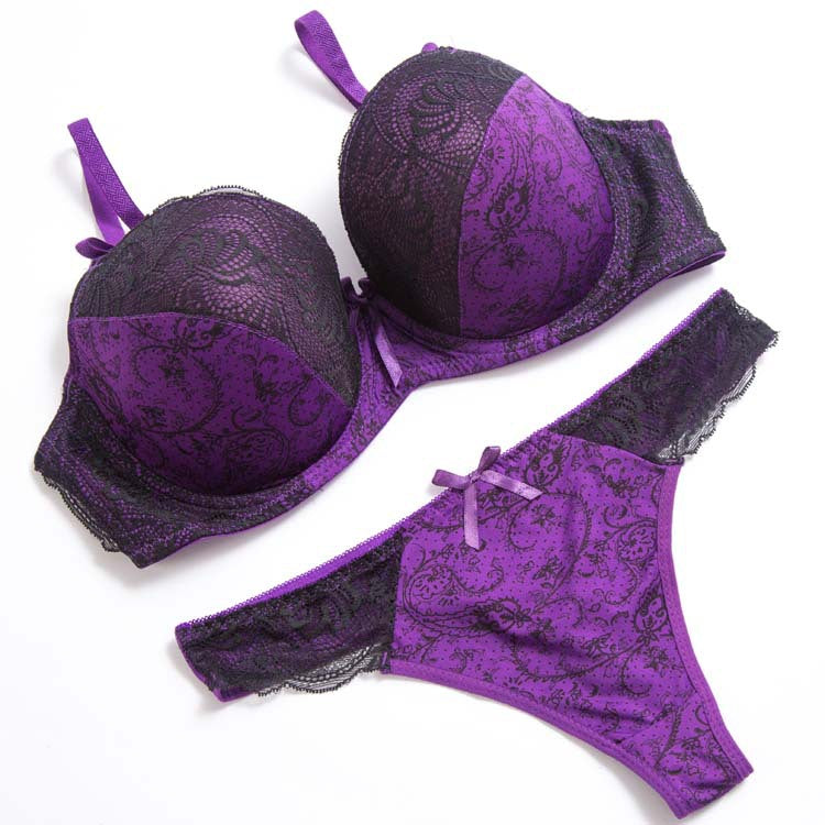 Plus Size Lace Color Matching Underwear Set for Comfortable Everyday Wear