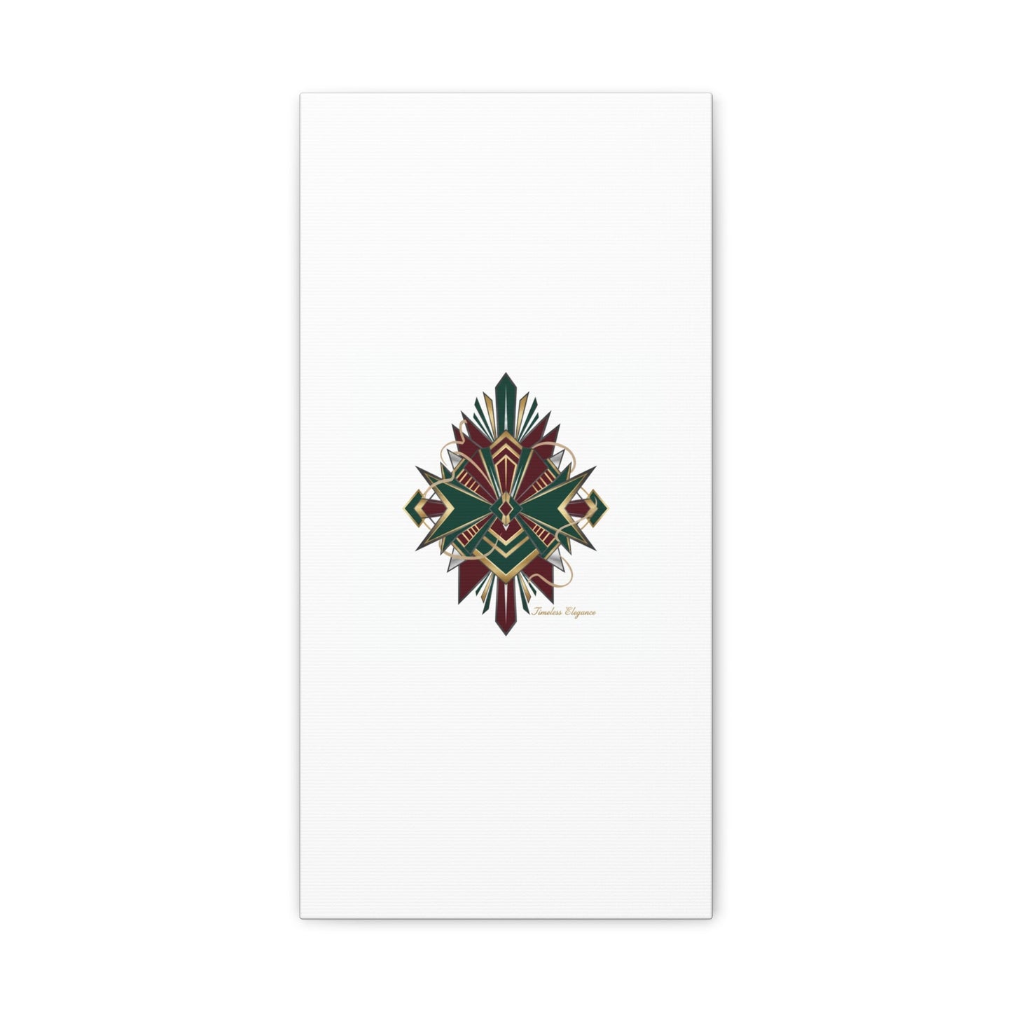Art Deco geometric brass print Canvas | Neo-Deco chrome & gold fan motif