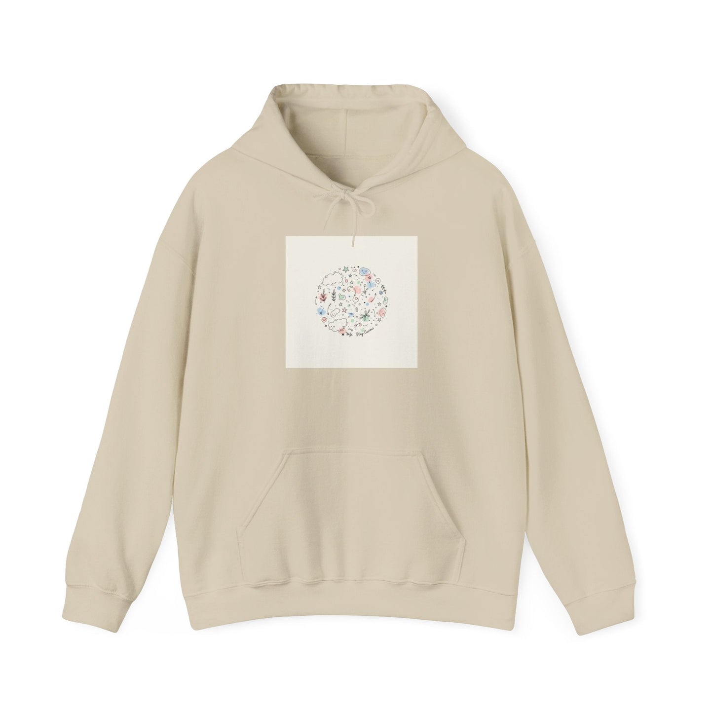 Minimal Hand-Drawn Doodle Circle Hoodie | Sketch Art, Line Drawing