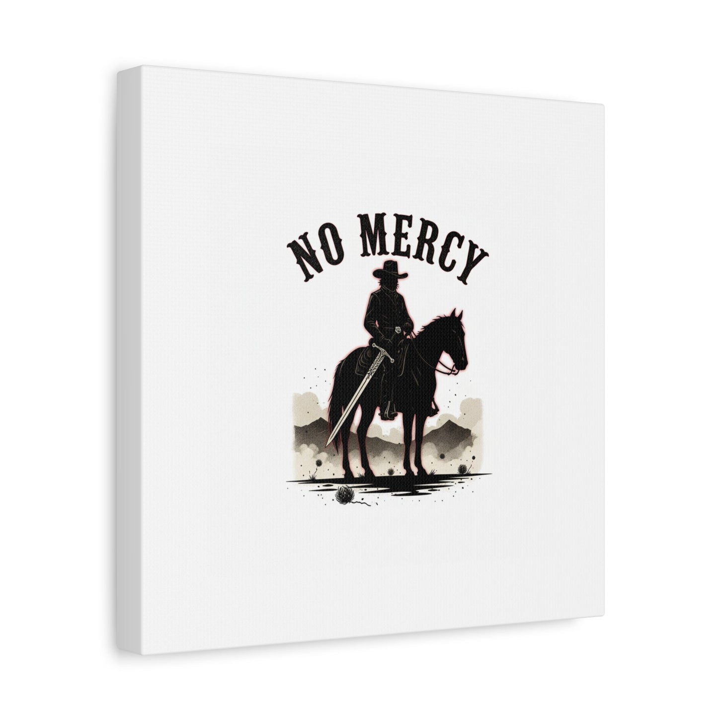 No Mercy Cowboy Skull Canvas | western skull art, gothic Americana