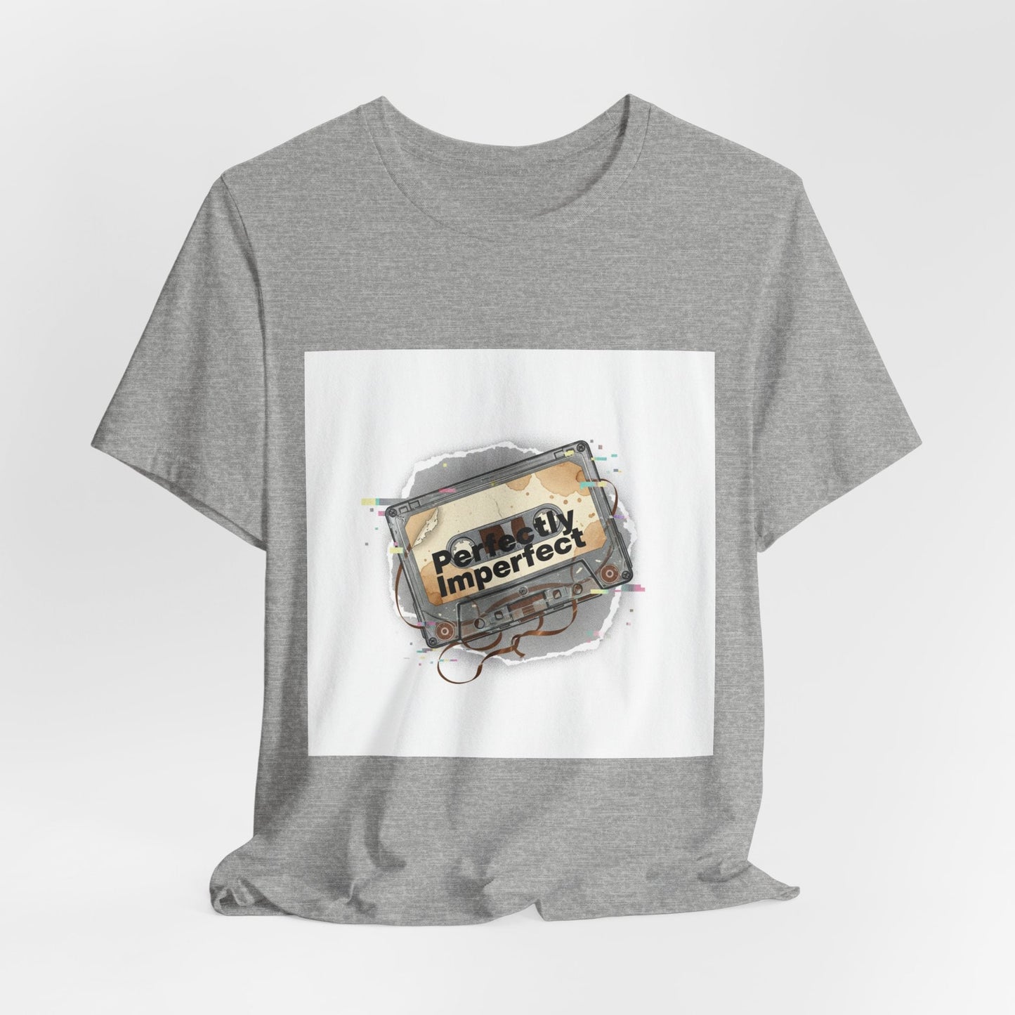 Glitch Cassette 'Perfectly Imperfect' Tee | glitch art shirt, retro tech nostalgic