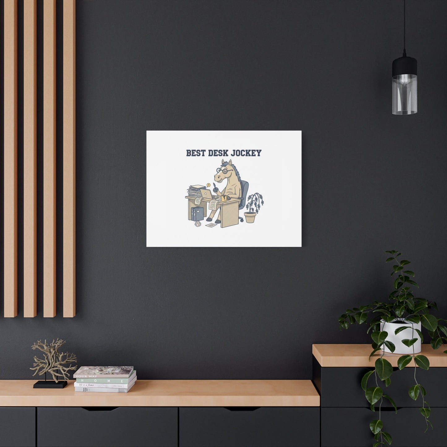 Best Desk Jockey Canvas, Workhorse Office Art | Corporate Burnout Parody