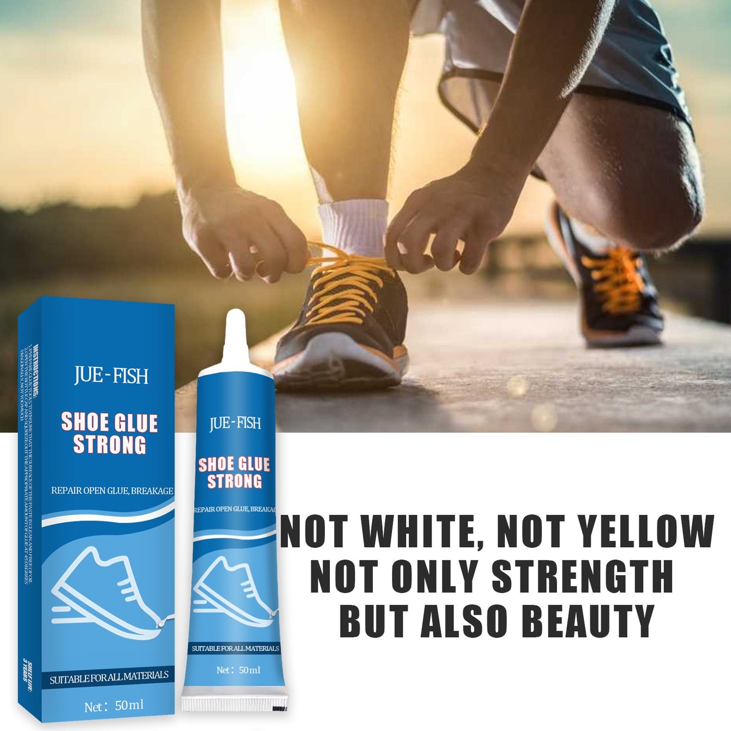 JUE-FISH Strong Shoe Glue Sneakers Leather Shoes Multi-Purpose Waterproof Shoe Repair Leather Shoes Sole Glue Adhesive