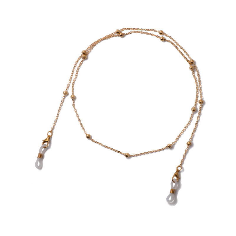 Bead metal glasses chain mask chain women's sunglasses chain accessories non-slip dual use