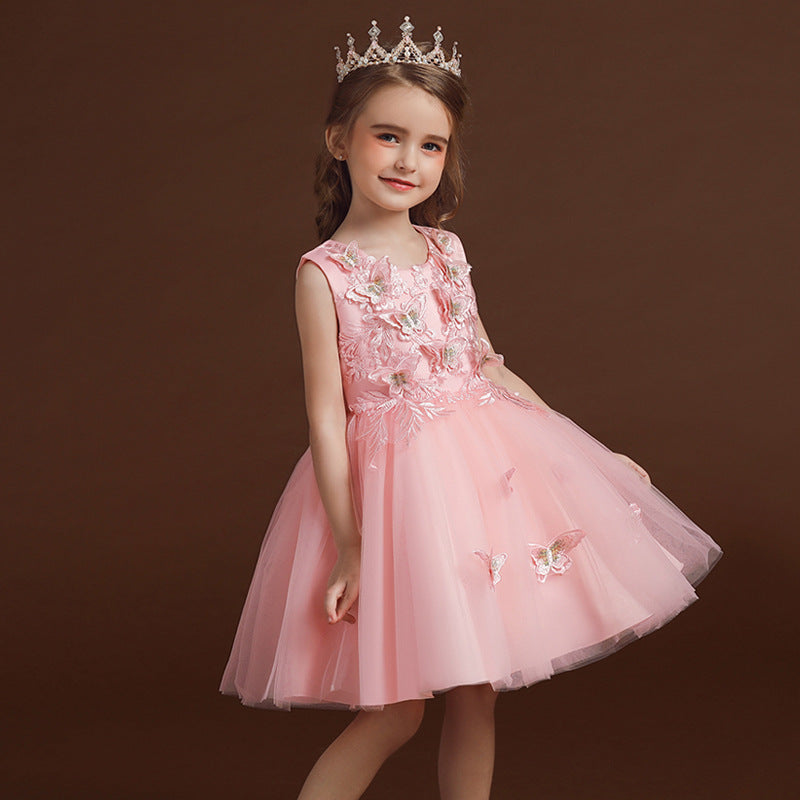 Carisa girls' dress children's mesh skirt