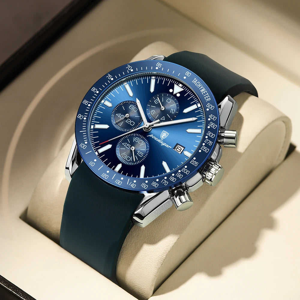 Multi functional waterproof night light men's watch quartz watch