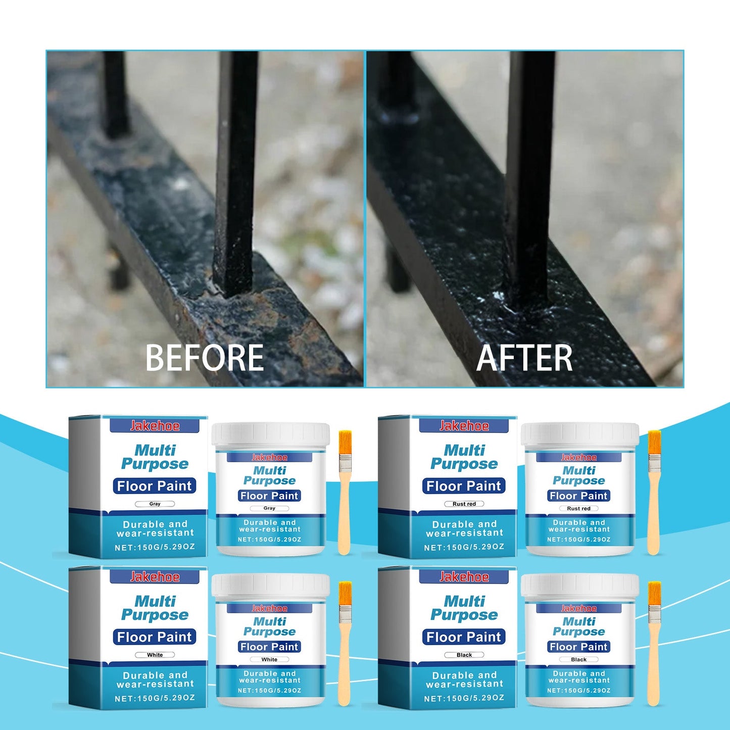Multi-Purpose Floor Paint, Waterproof And Anti-Wear Metallic Paint, Impermeable Quick-Drying Paint Floor Renovation Paint