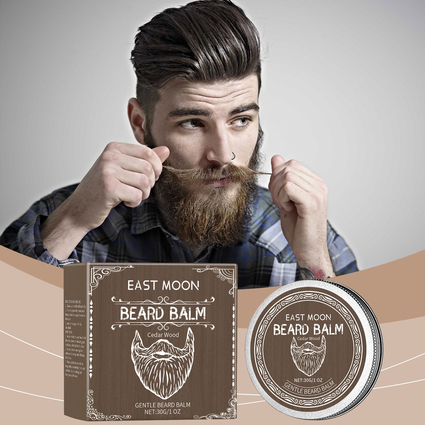 Cedar Wood Beard Care Wax Men's Beard Cedar Wood Care Cream Nourishes And Strengthens Beard