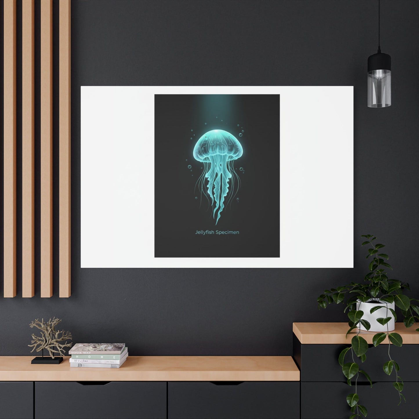 Bioluminescent Jellyfish Art Canvas | Deep Sea Aesthetic, Neon Glow