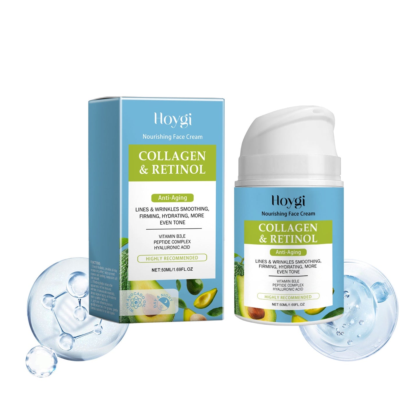 Collagen Facial Moisturizer Hydrates And Moisturizes The Facial Skin With A Soft Moisturizing Cream That Reduces Fine Lines