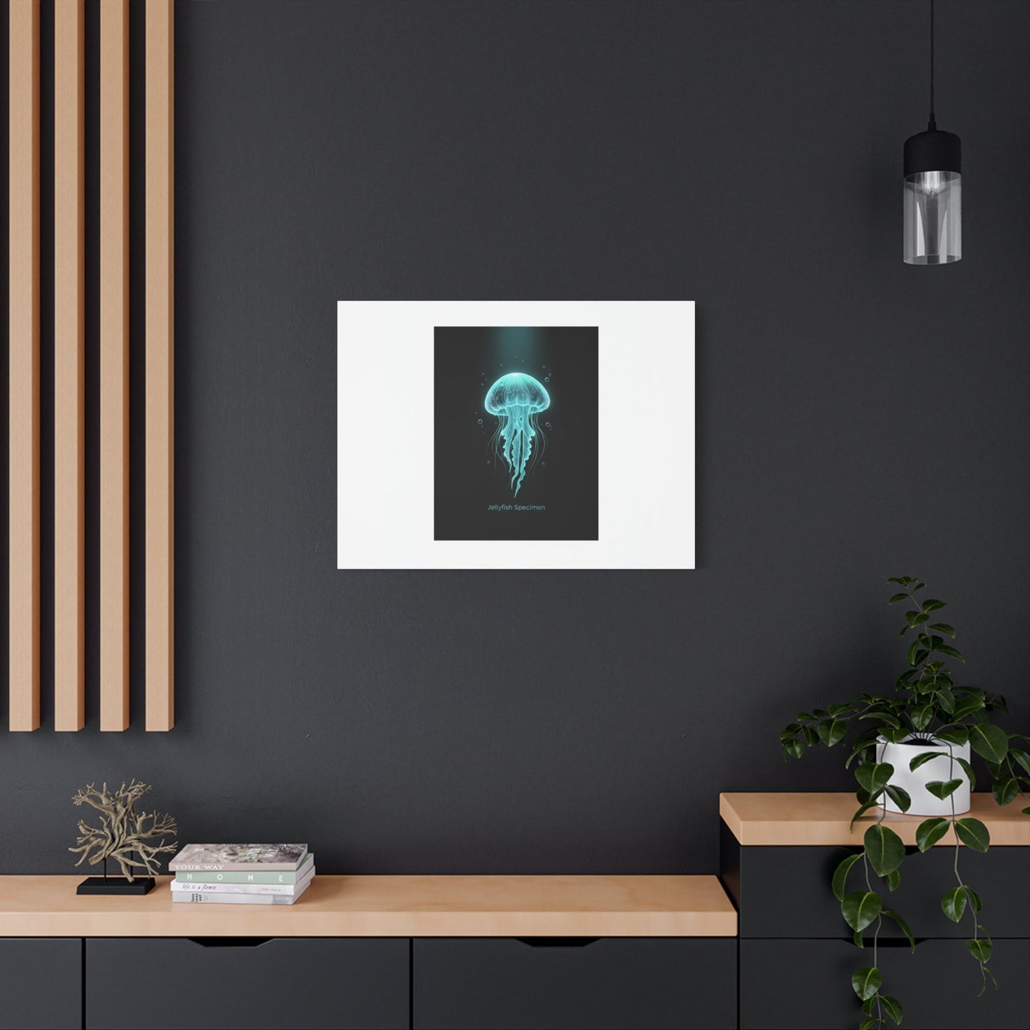 Bioluminescent Jellyfish Art Canvas | Deep Sea Aesthetic, Neon Glow