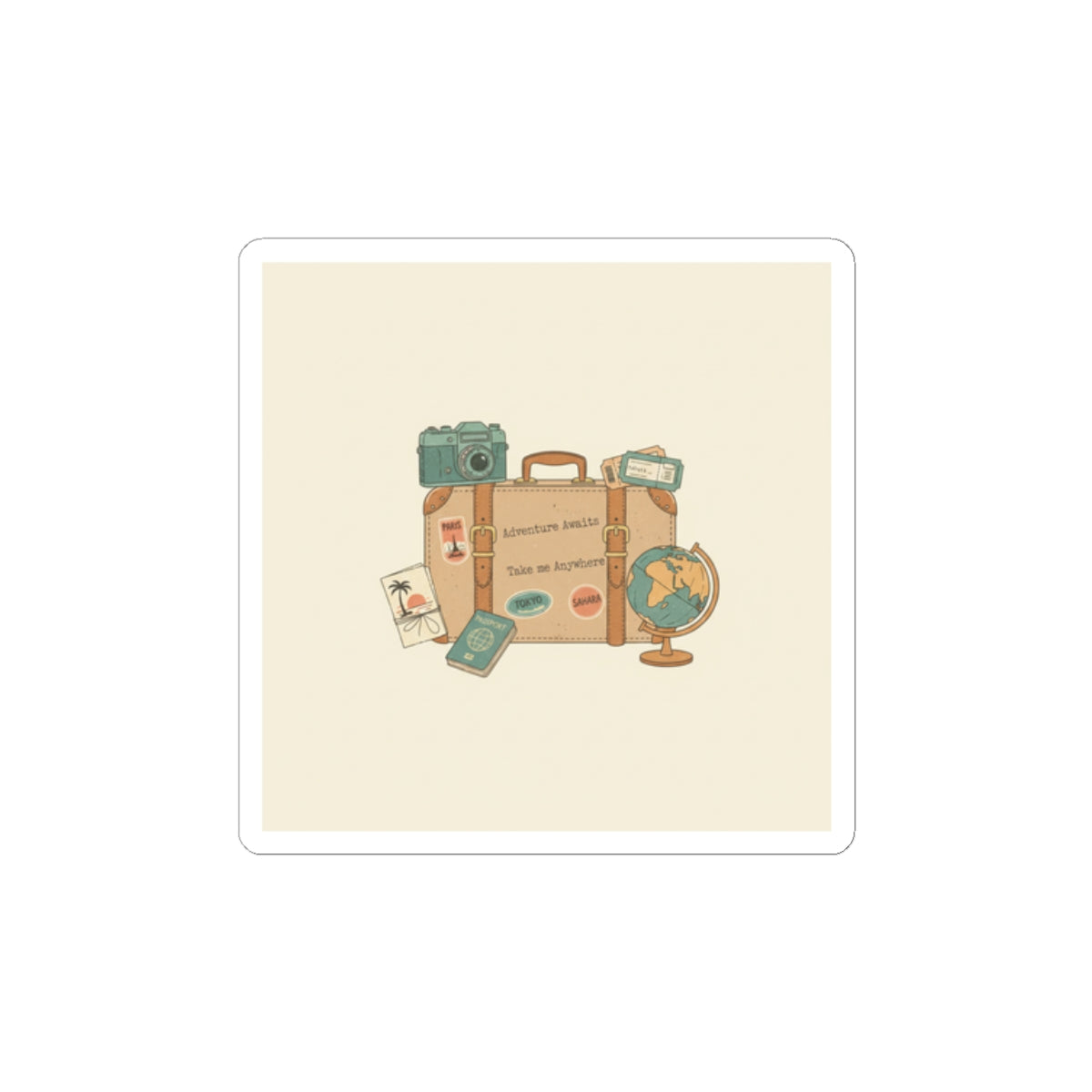 Wanderlust Postage Sticker | Retro Travel postcard, passport stamp vibes
