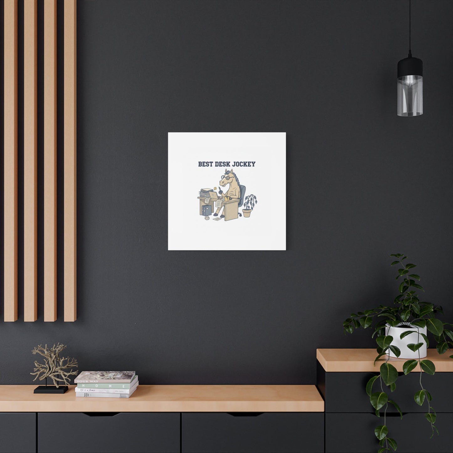 Best Desk Jockey Canvas, Workhorse Office Art | Corporate Burnout Parody