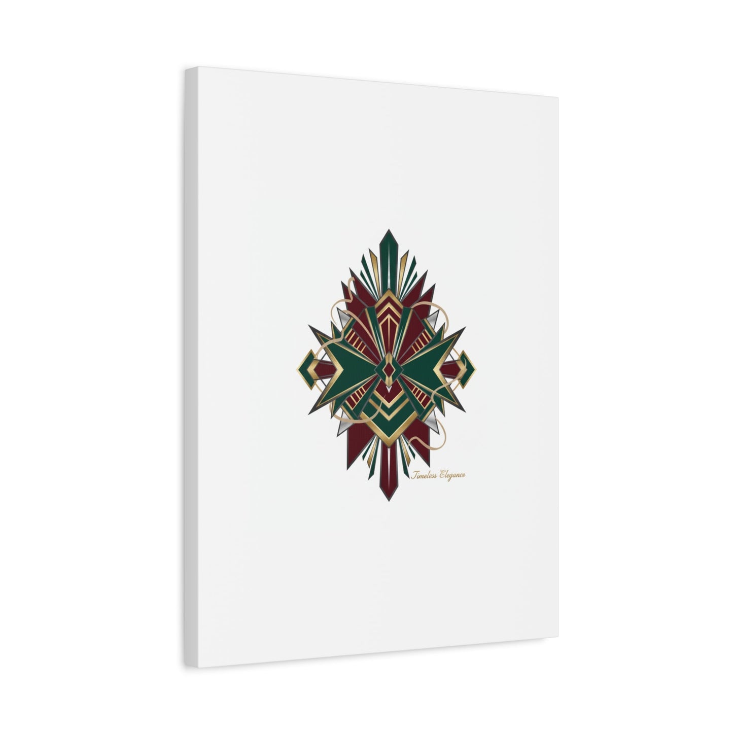 Art Deco geometric brass print Canvas | Neo-Deco chrome & gold fan motif