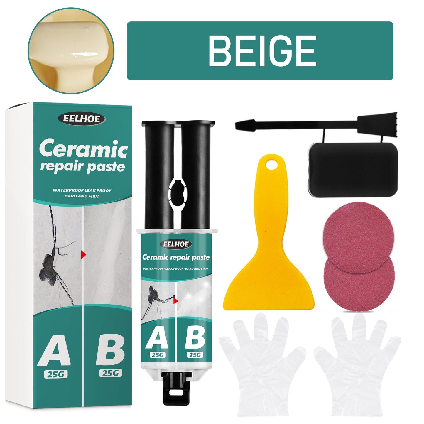 EELHOE Tile Repair Paste Tile Repair AB Glue Set Crack Repair Agent Ceramic Adhesive