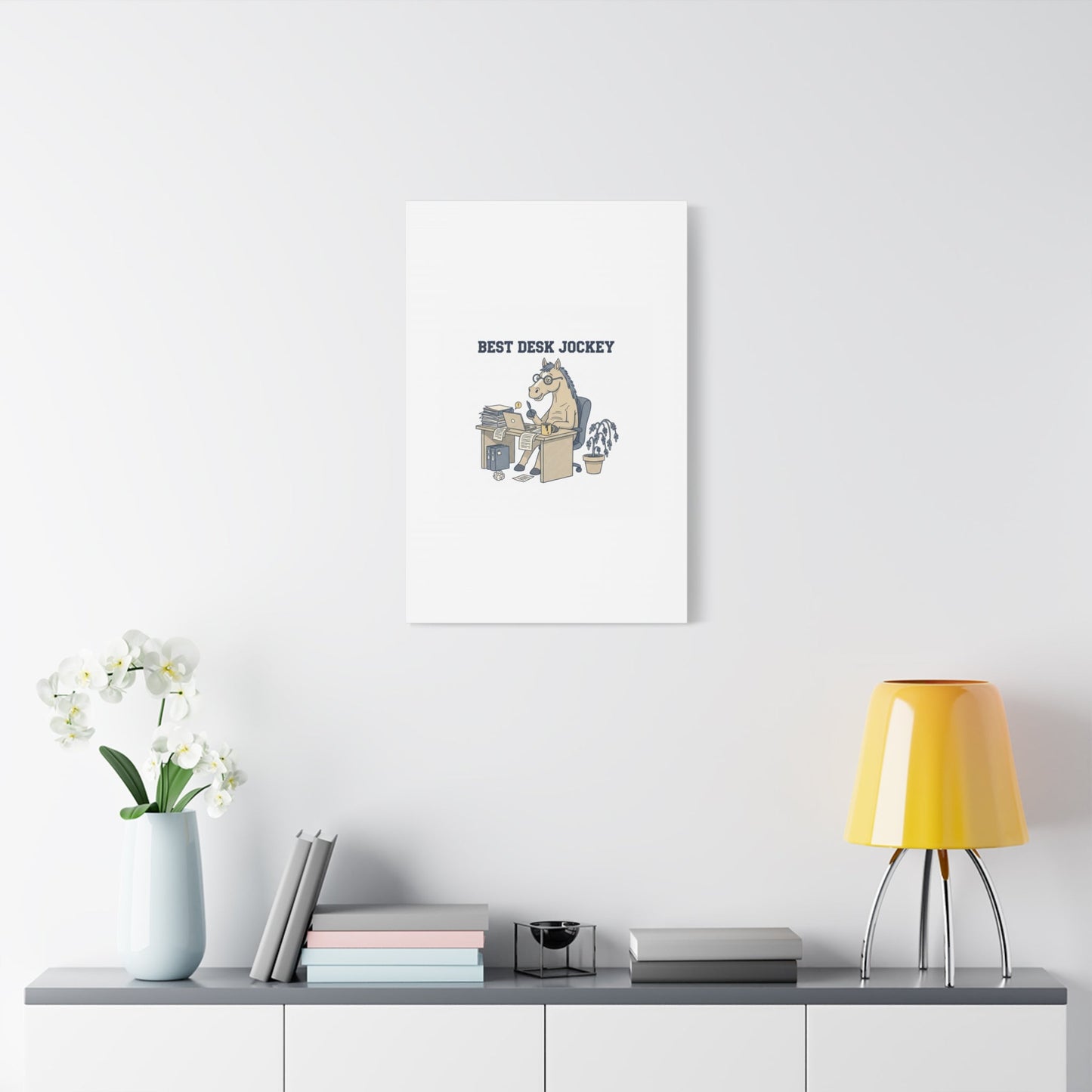 Best Desk Jockey Canvas, Workhorse Office Art | Corporate Burnout Parody