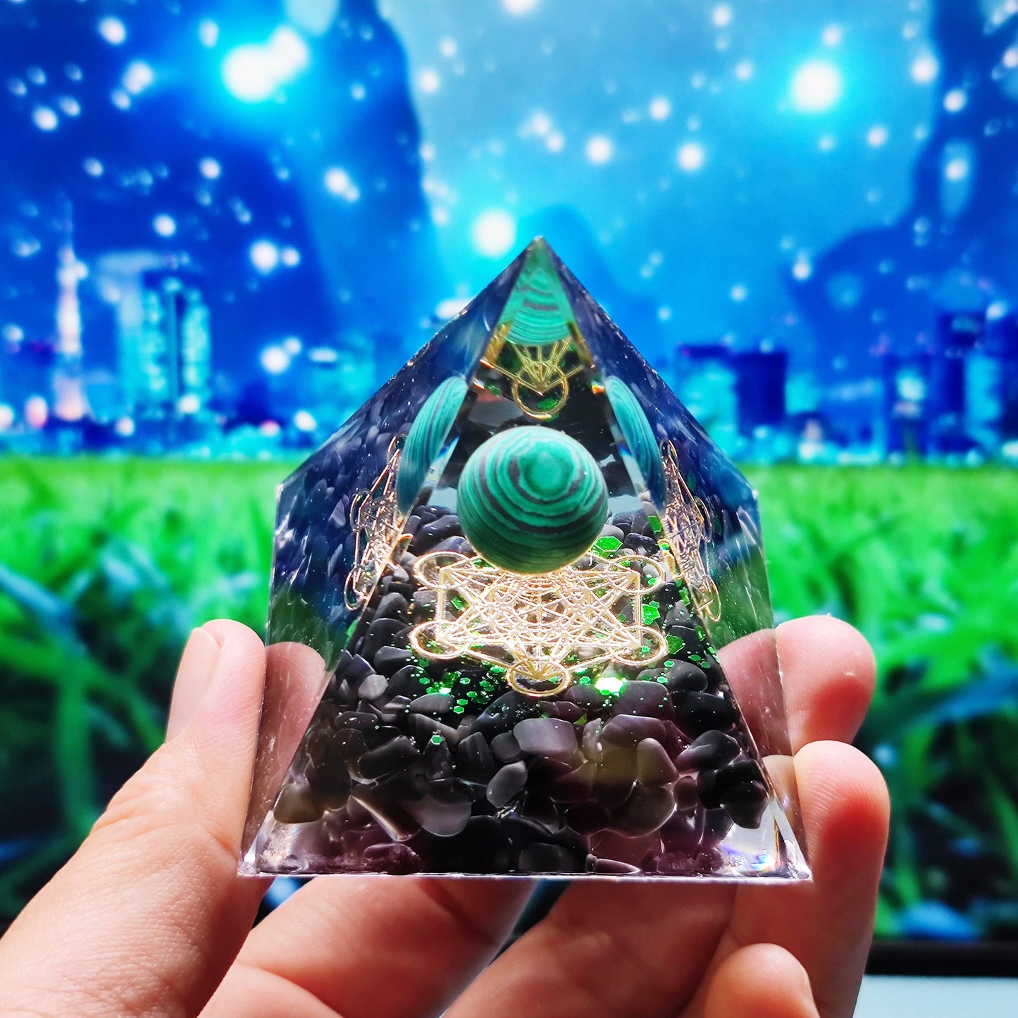 Home Fashion Crystal Ball Crushed Stone Crafts Ornaments