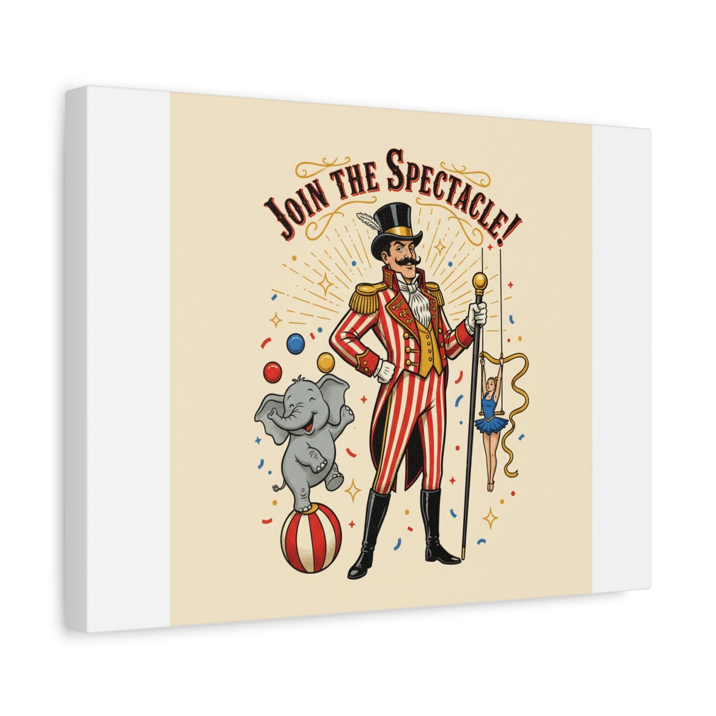 Join the Spectacle Circus Art Print | Matte Canvas, Stretched, Vintage Carnival Design