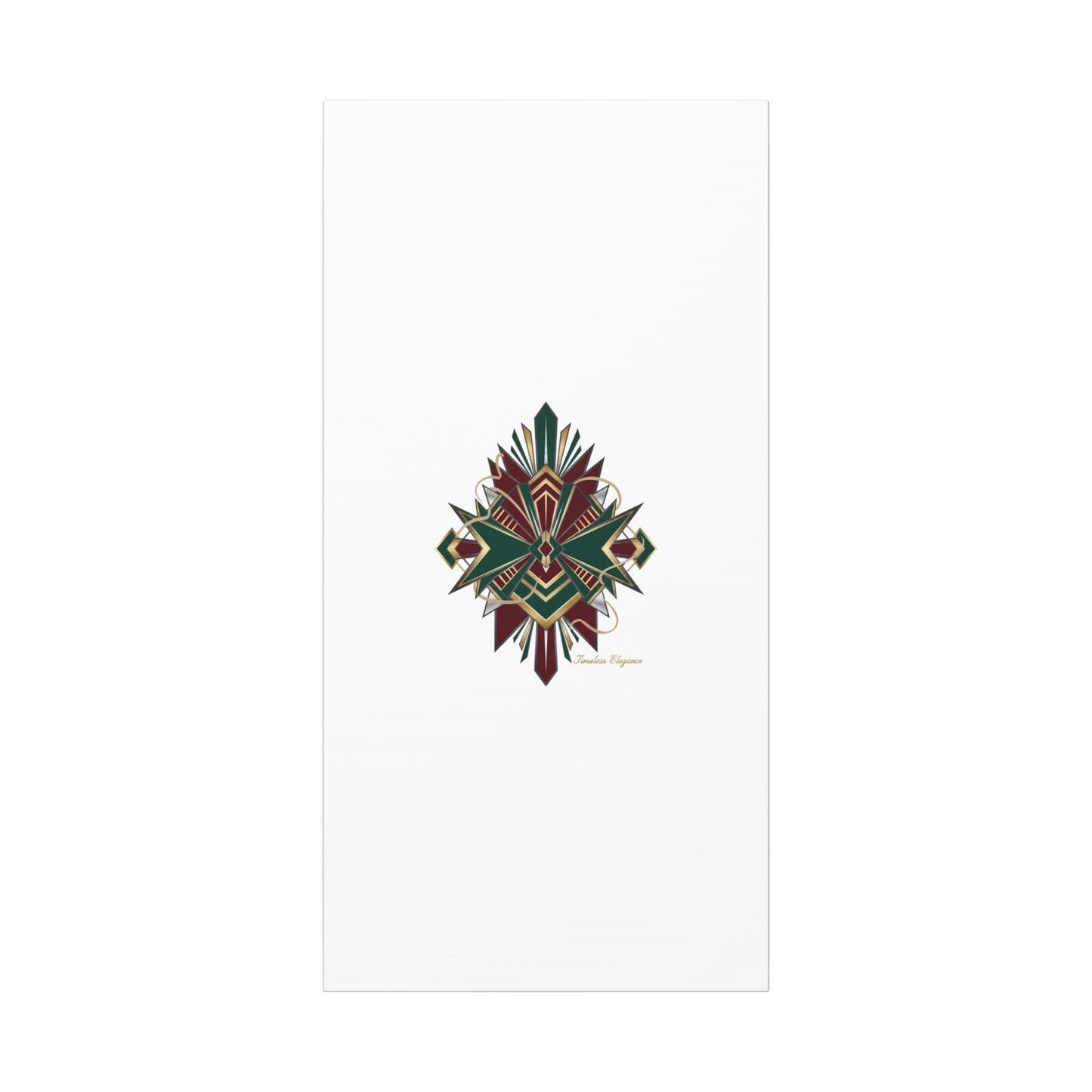 Art Deco geometric brass print Canvas | Neo-Deco chrome & gold fan motif