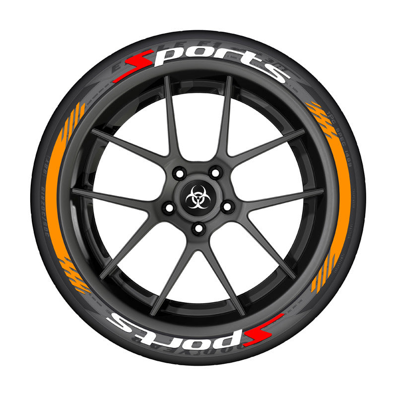 SPORTS series car tire letter sticker DIY sticker personalized modification sticker 3D three-dimensional all-in-ode tire sticker