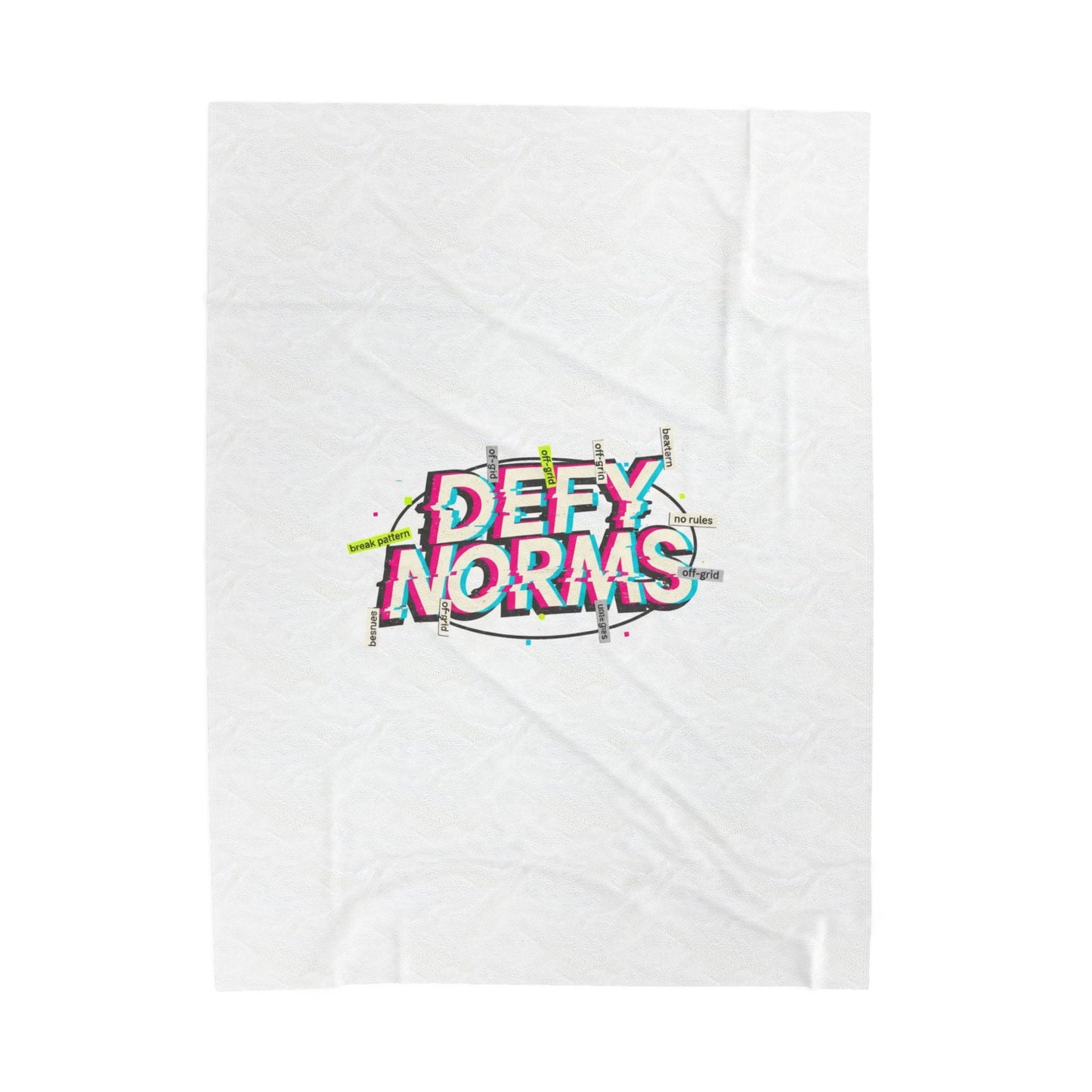 Defy Norms Velveteen Plush Blanket | anti-aesthetic, glitch font