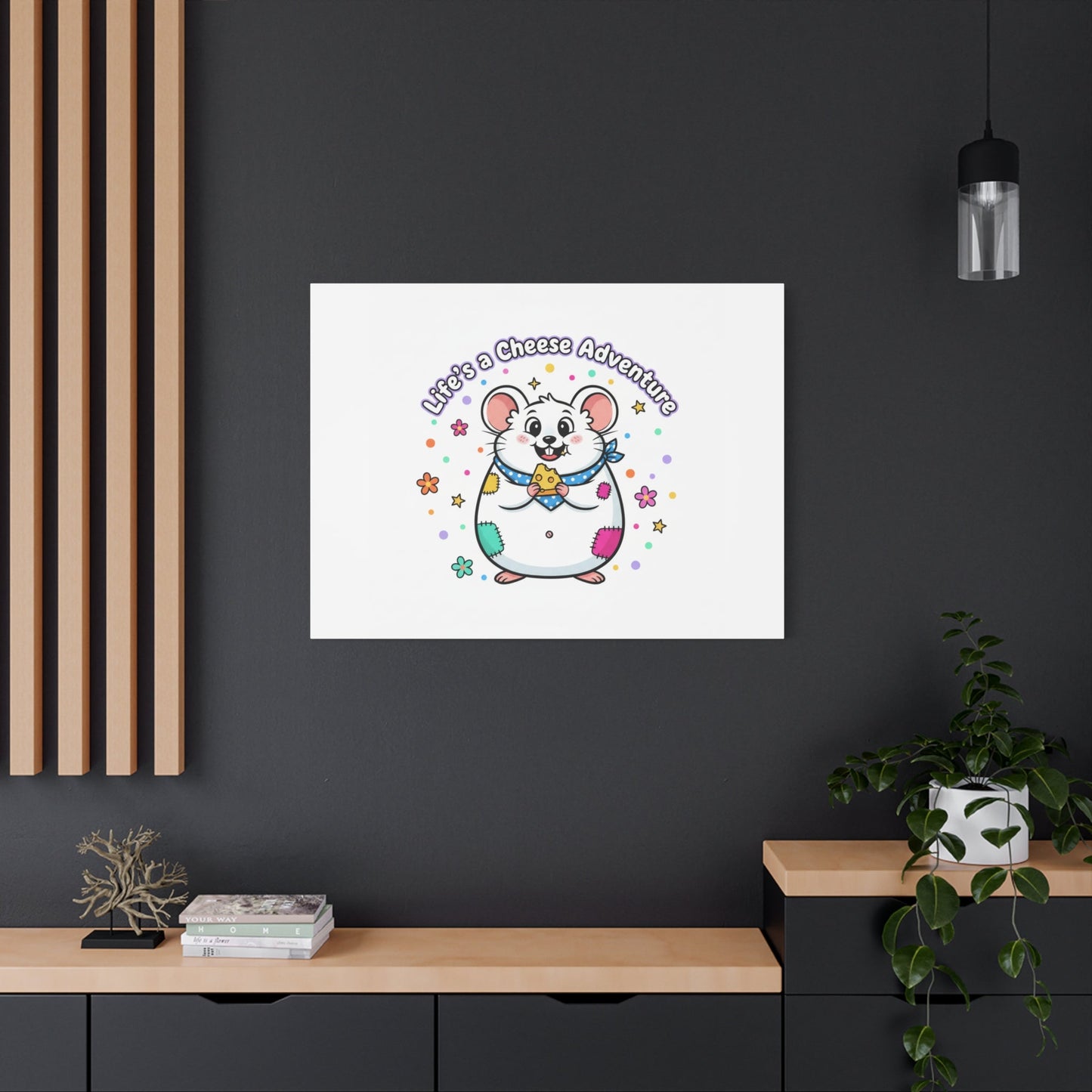 Life's a Cheese Adventure Canvas | Rodent-Core rat art print