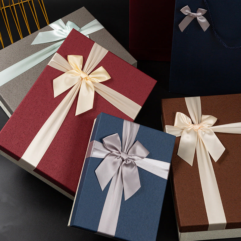 Bow gift box high-end world cover gift box for boys birthday shirt packaging box