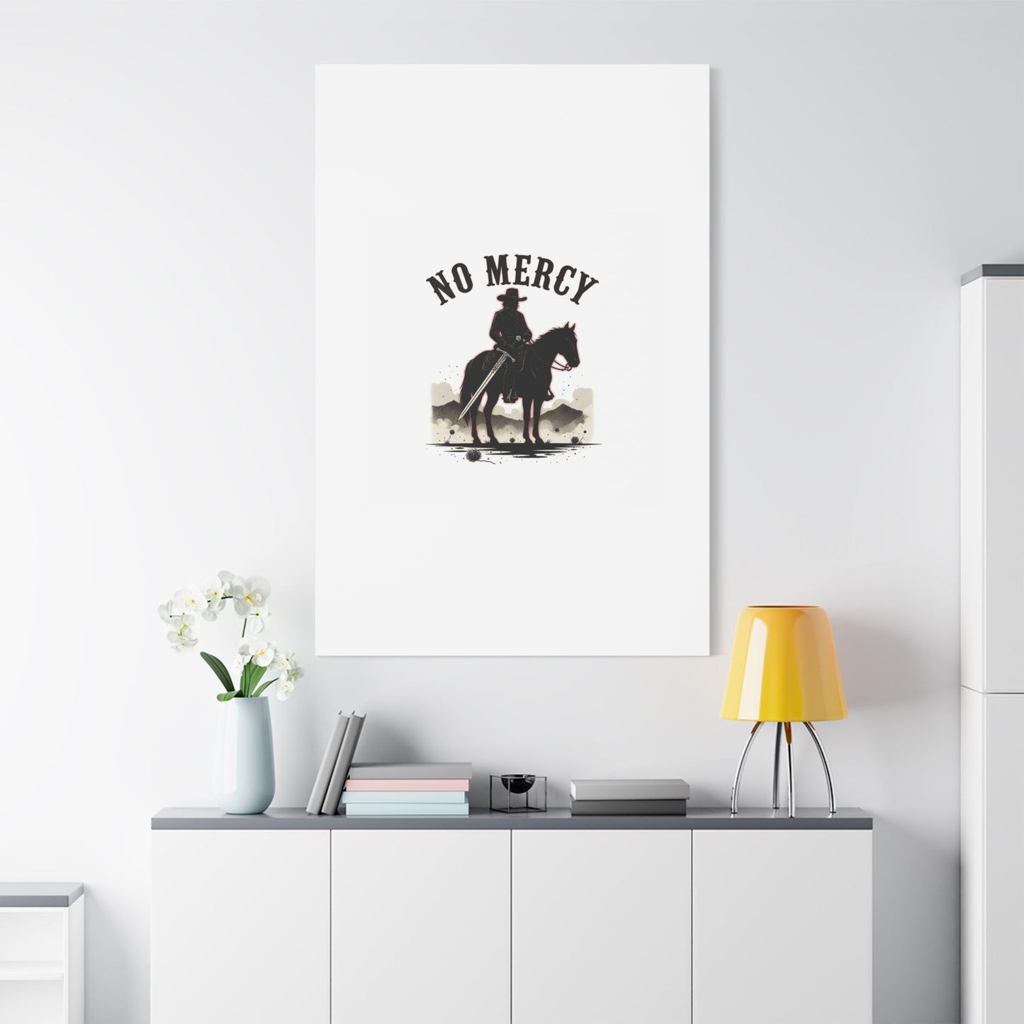 No Mercy Cowboy Skull Canvas | western skull art, gothic Americana