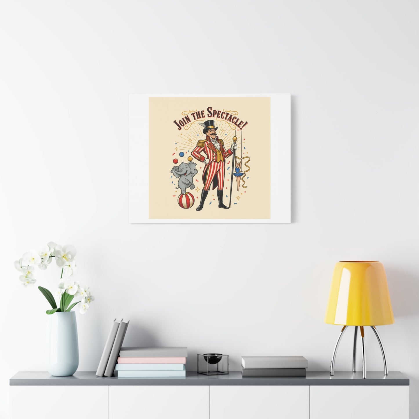 Join the Spectacle Circus Art Print | Matte Canvas, Stretched, Vintage Carnival Design