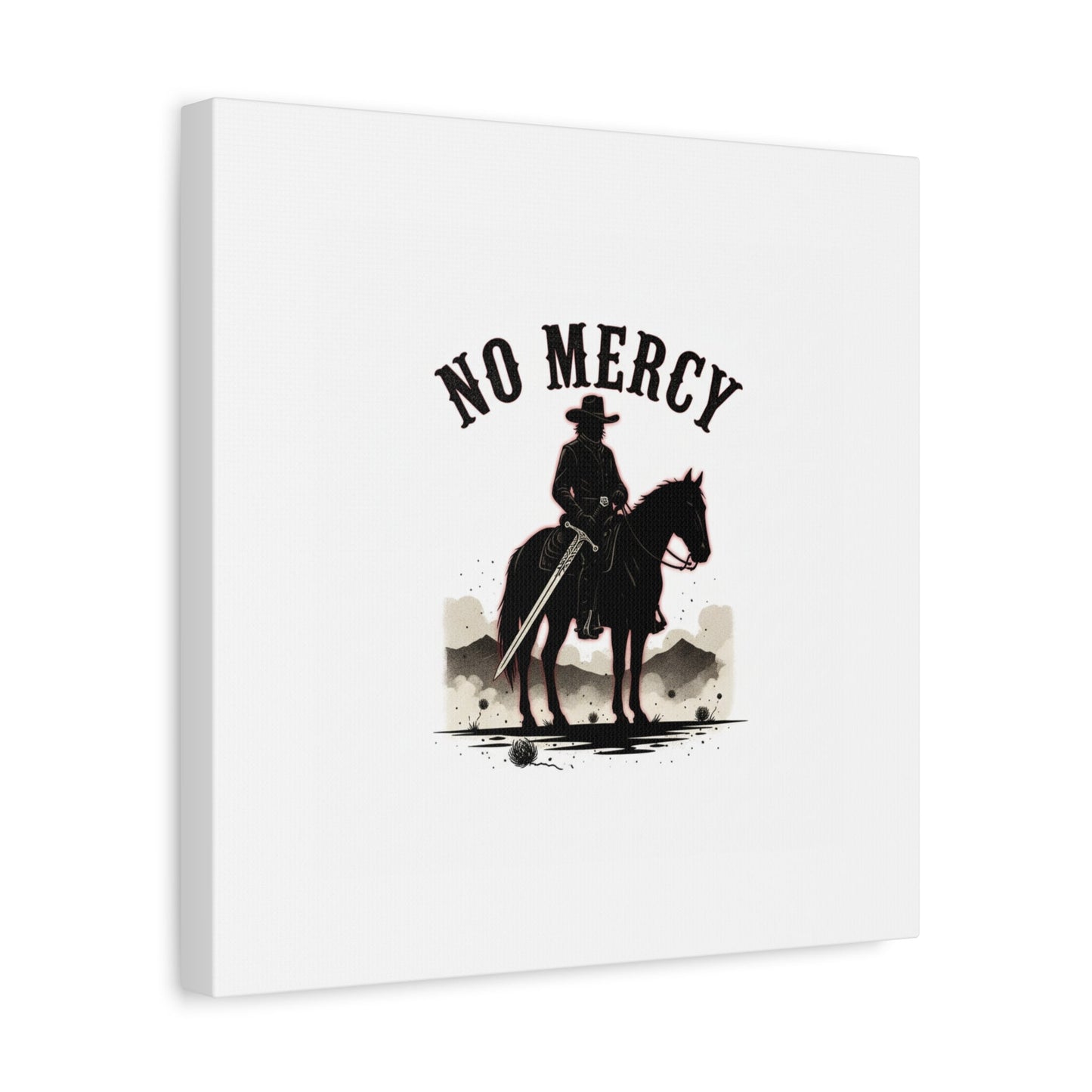 No Mercy Cowboy Skull Canvas | western skull art, gothic Americana
