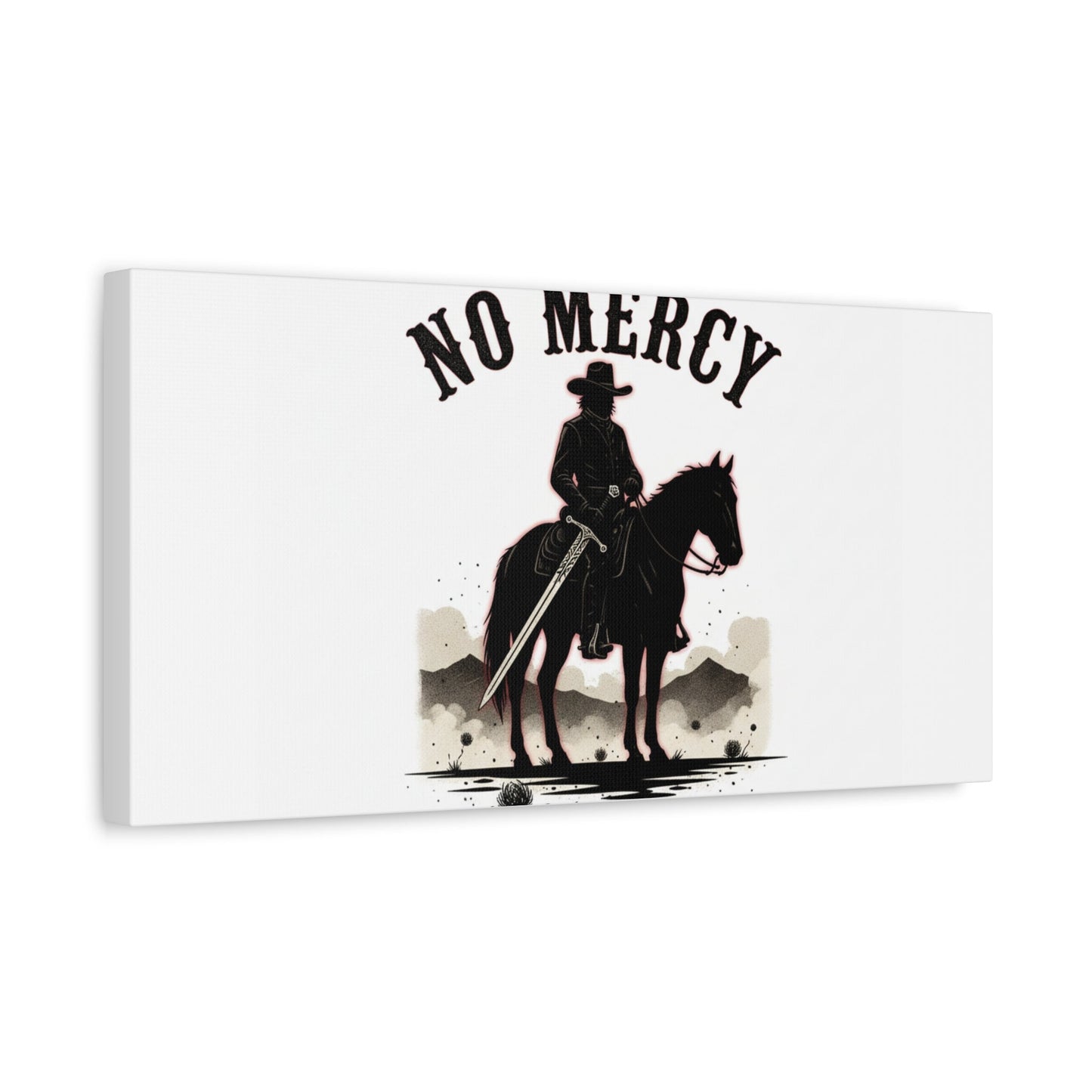 No Mercy Cowboy Skull Canvas | western skull art, gothic Americana