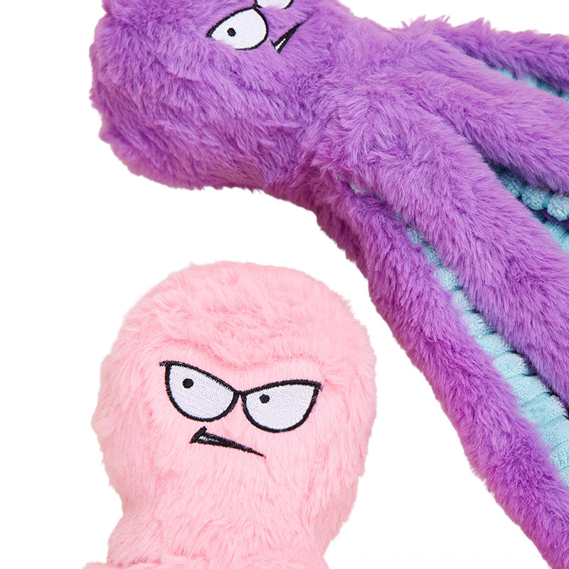 Octopus - shaped indestructible plush dog toy, squeaky & bite - resistant, pet toy supplies