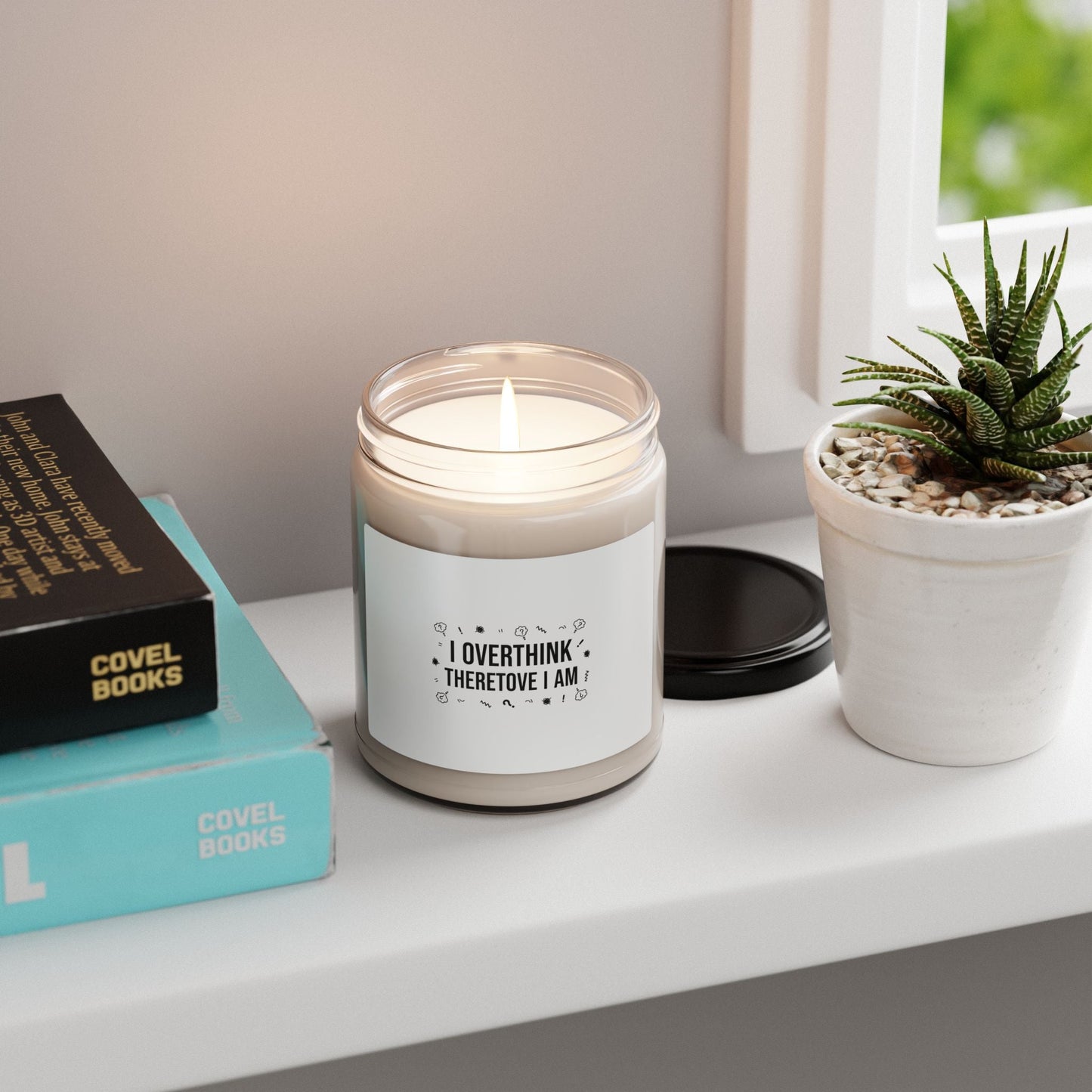 I Overthink Therefore I Am Candle | Sarcastic Quote, Self-Deprecating Humor Soy Candle