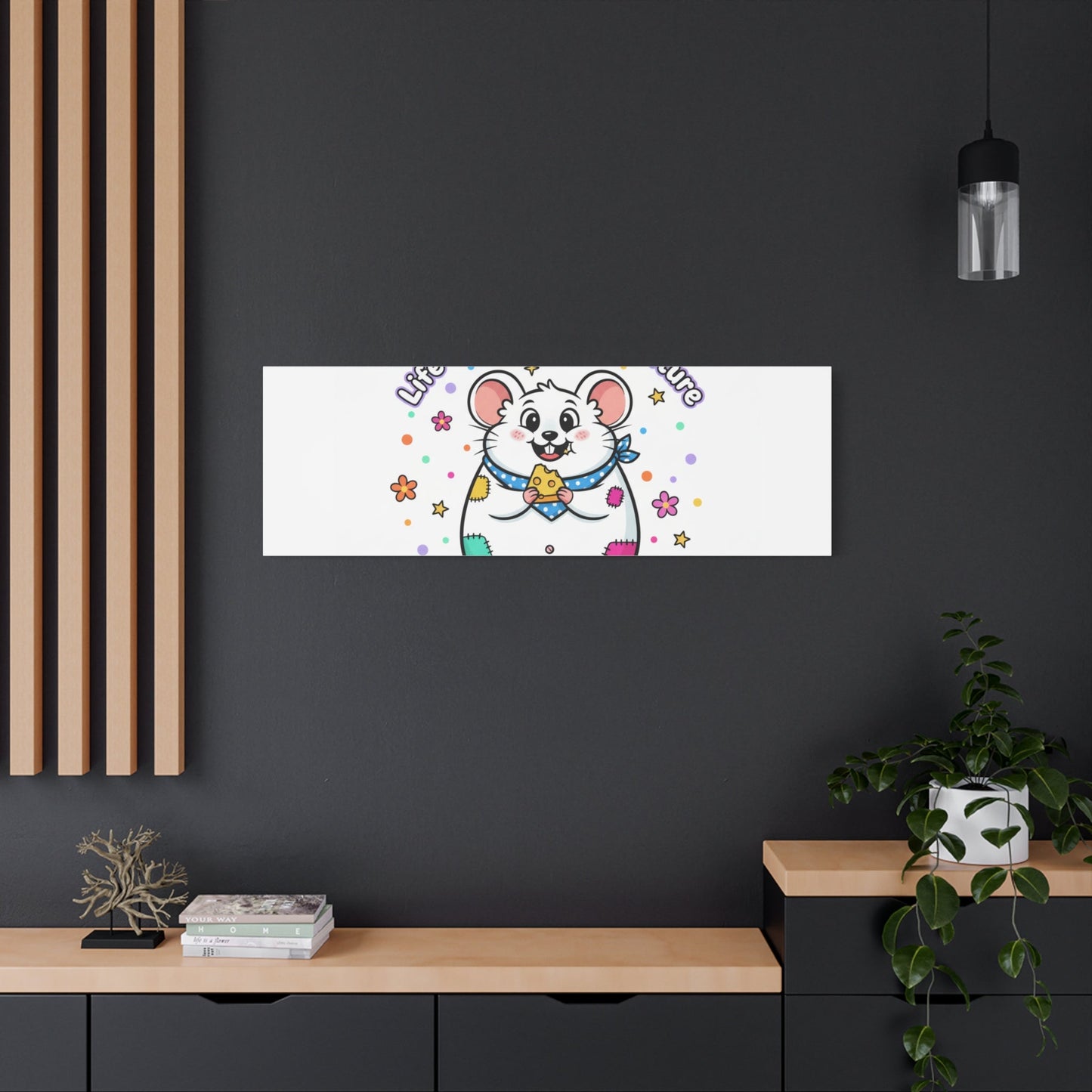Life's a Cheese Adventure Canvas | Rodent-Core rat art print