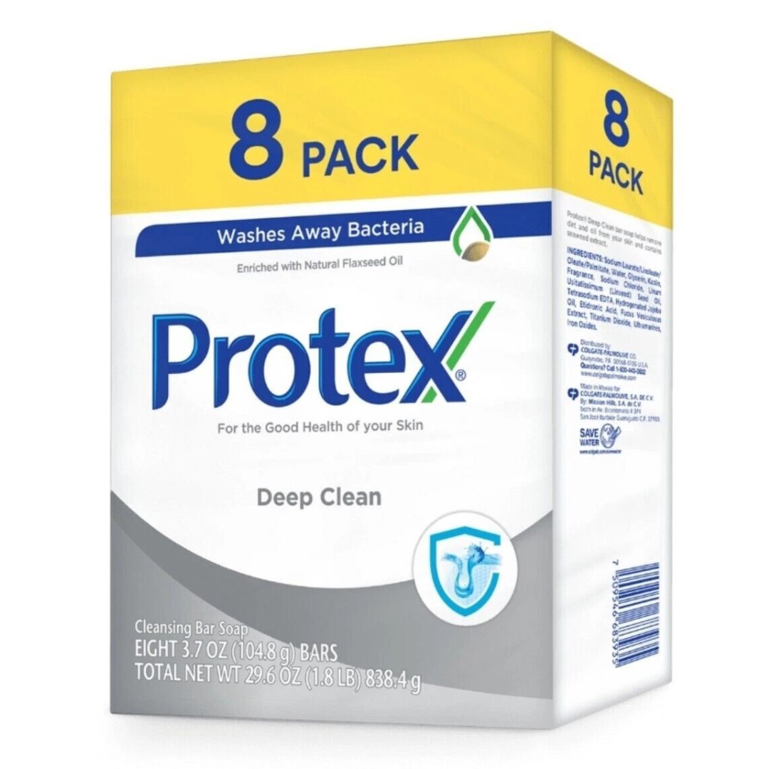 Protex Deep Clean Bar Soap 8-Pack (3.7oz each)