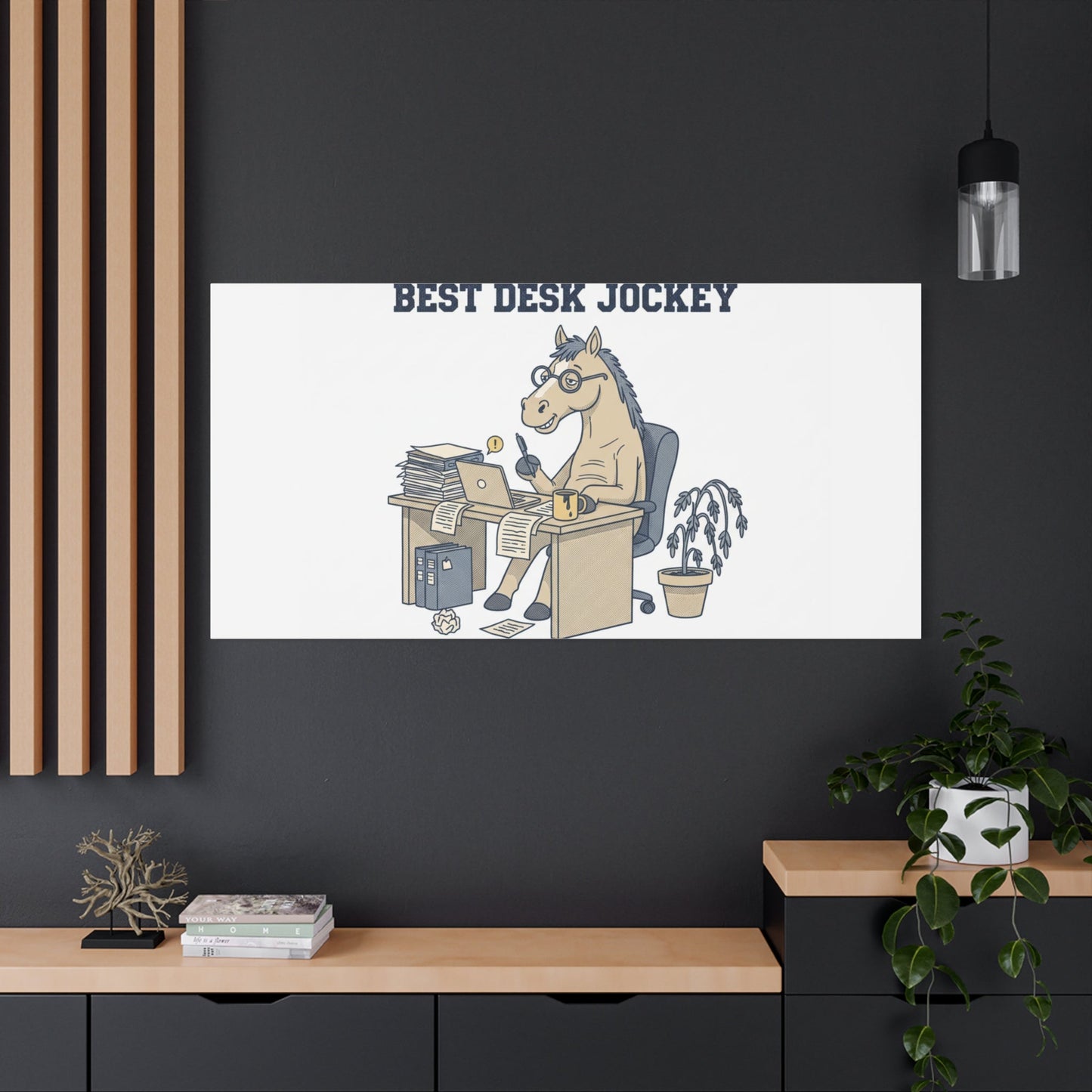 Best Desk Jockey Canvas, Workhorse Office Art | Corporate Burnout Parody