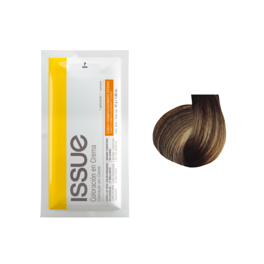 Issue Coloración en Crema Hair Color Kit #7 Rubio (1.66oz)