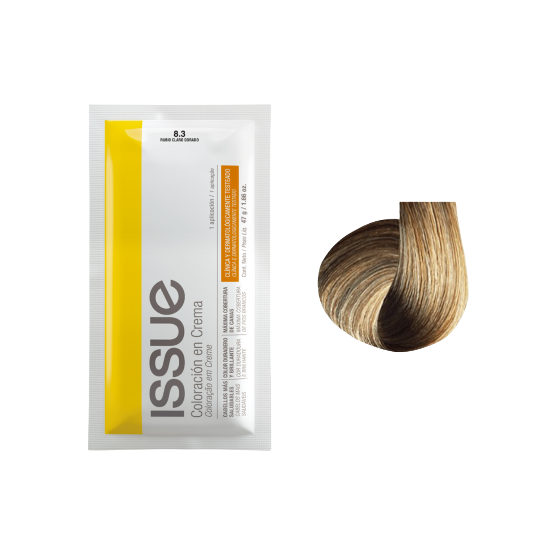 Issue Color Cream Permanent Hair Color #8.3 Light Golden Blonde (1.66oz)