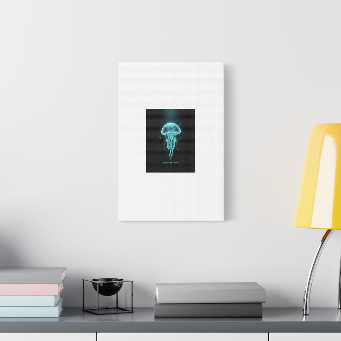 Bioluminescent Jellyfish Art Canvas | Deep Sea Aesthetic, Neon Glow