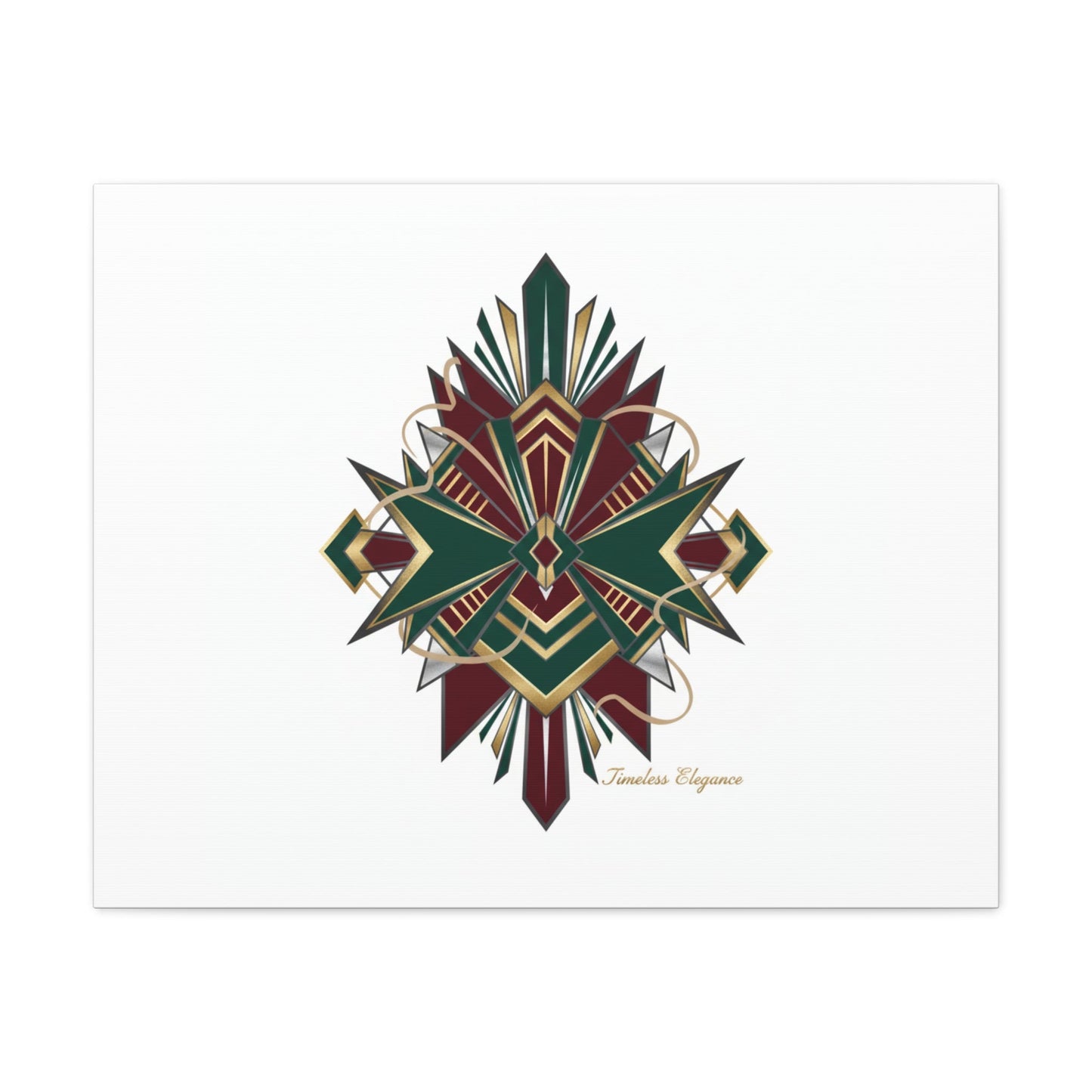 Art Deco geometric brass print Canvas | Neo-Deco chrome & gold fan motif